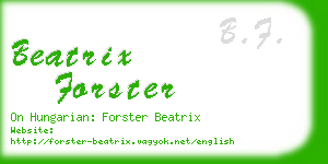 beatrix forster business card